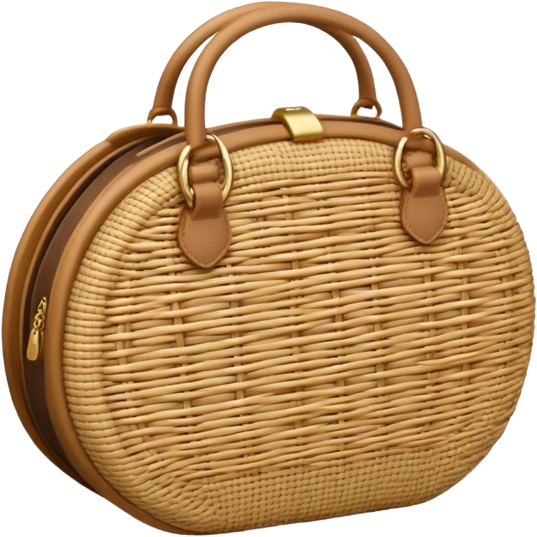 beige rattan purse emoji