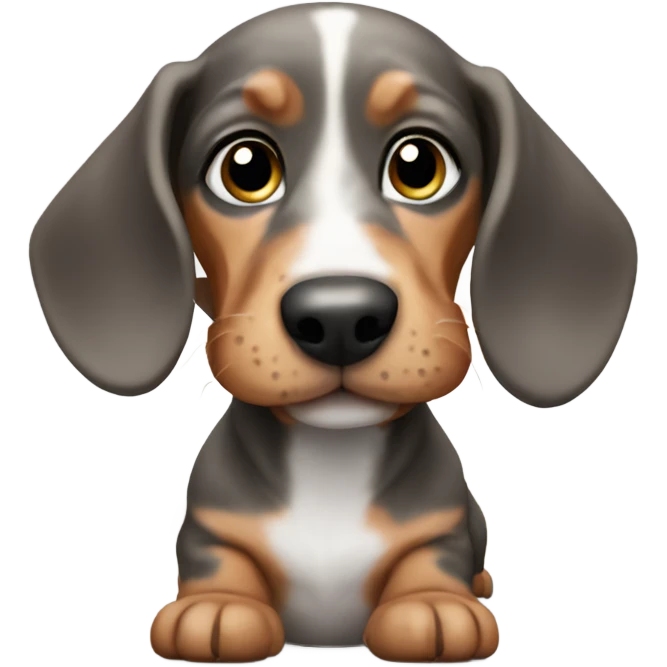 marble dachshund puppy emoji