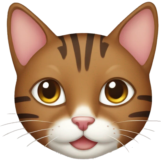 cute brown cat with stripes happy emoji