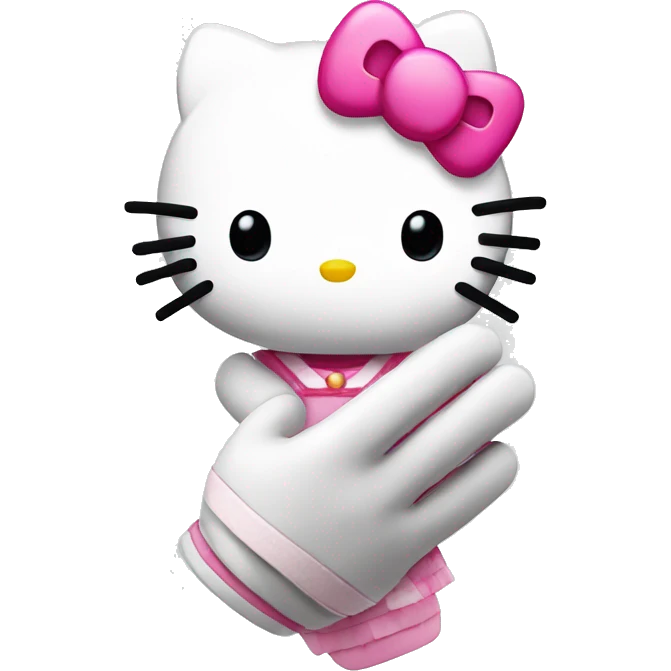 Hello kitty con la mano levantada  emoji