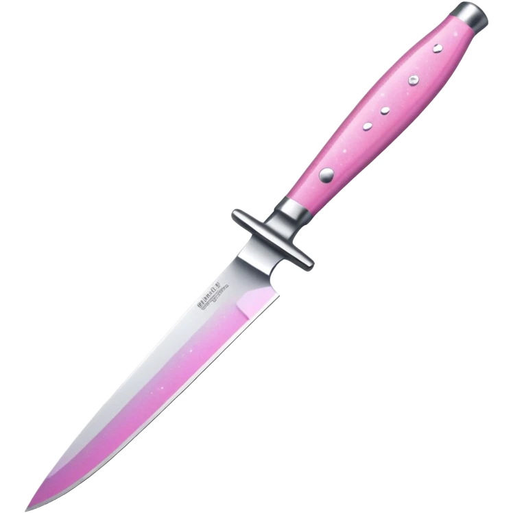 Pink ombré knife with glitter emoji