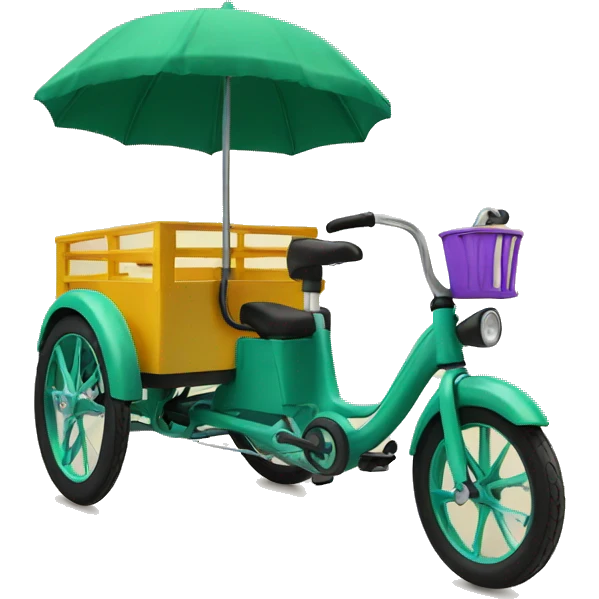 Tricycle with color background emoji