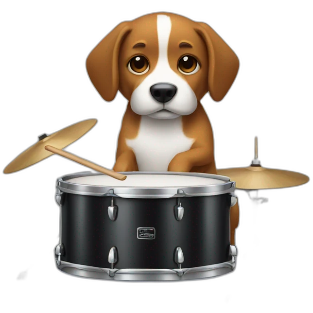 dog playing drums emoji