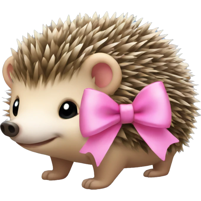 hedgehog with a pink bow emoji