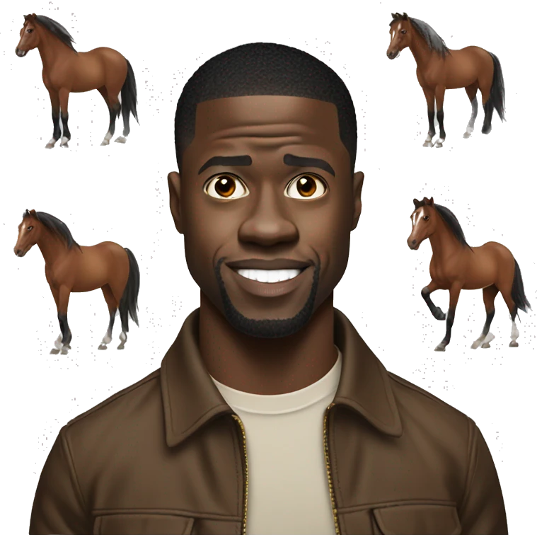 Kevin hart mixed with a horse emoji