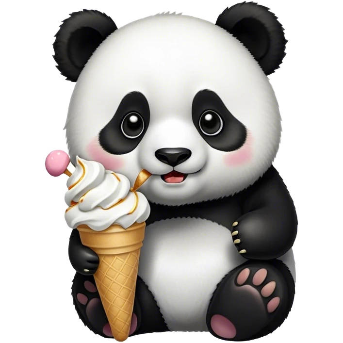Panda eating ice cream emoji