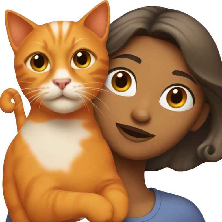 woman with orange cat emoji