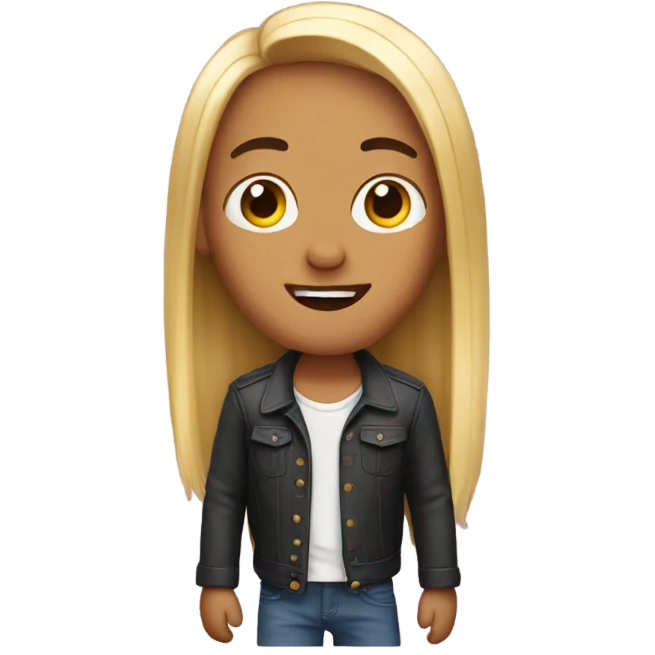 Funny with straight hair emoji