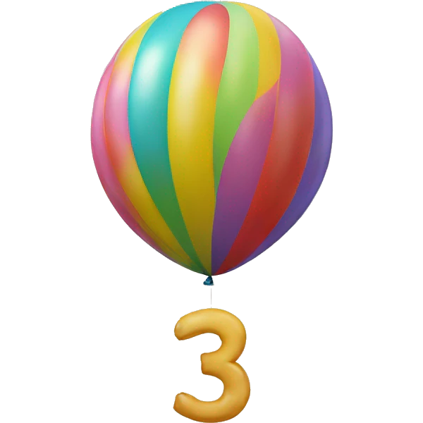 balloon in the shape of 3 emoji