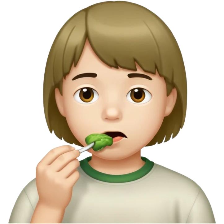 Мальчик с каре кушает козявку  emoji