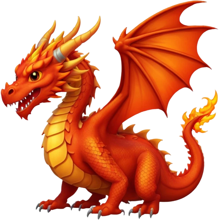Huge dragon with fiery breath and wings emoji
