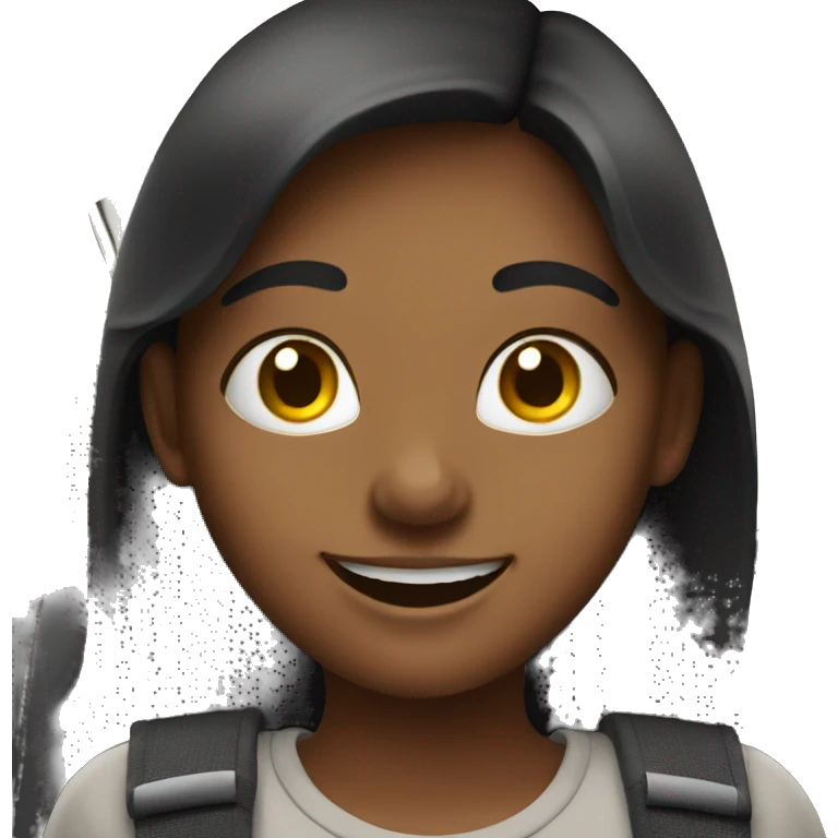 smiling girl in car interior emoji