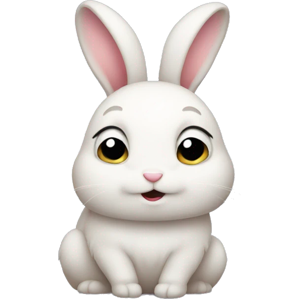 Shy bunny blushing emoji