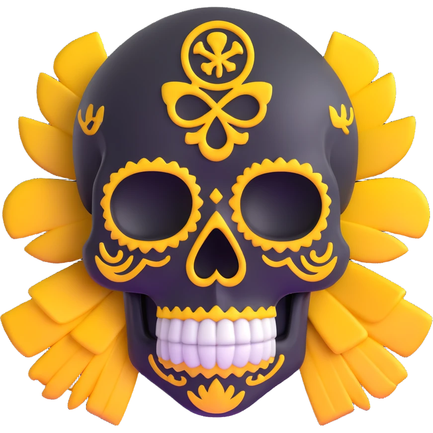 WuTang sugar skull with wu-tang symbol emoji
