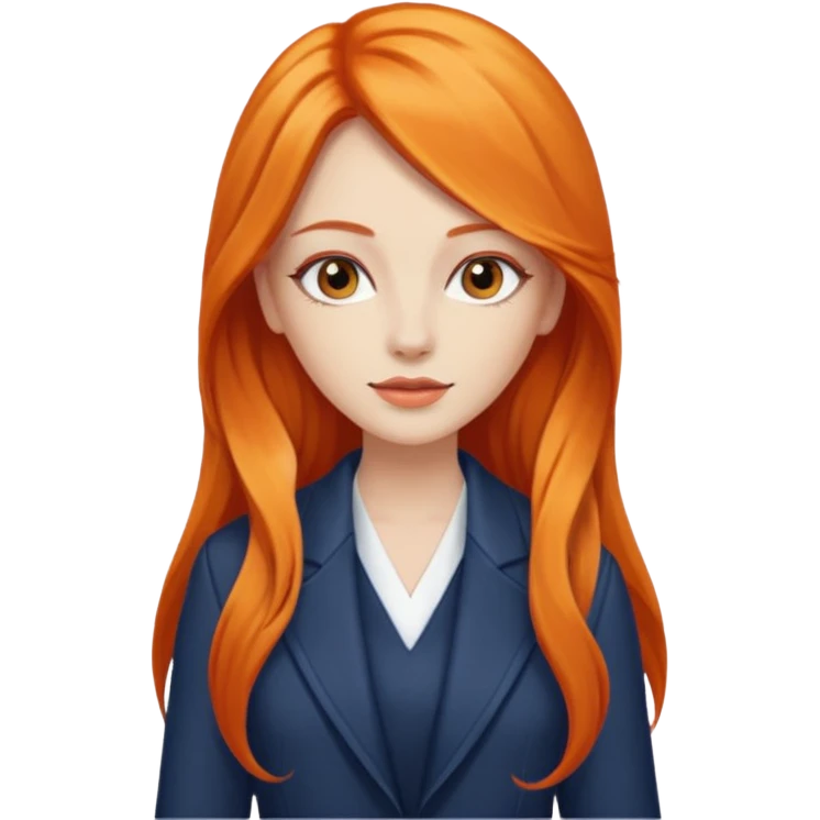 as un mujer de cabbelo anarangado con ropa bonita modelando en una pasarela pero que tenga cabello largo y que se vea la pasarela emoji