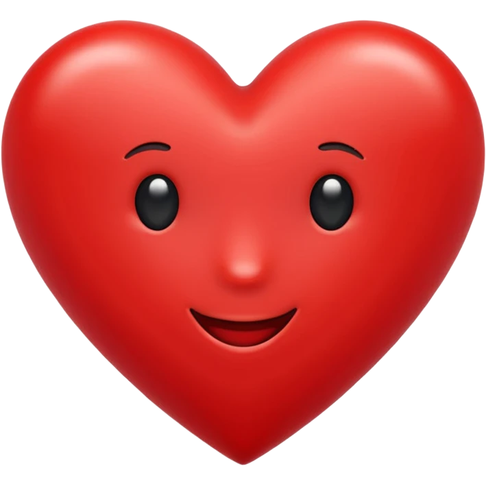 Emoji, red heart, simple shape, clean design emoji