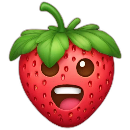 Fresa inanimada con un lazo puesto  emoji