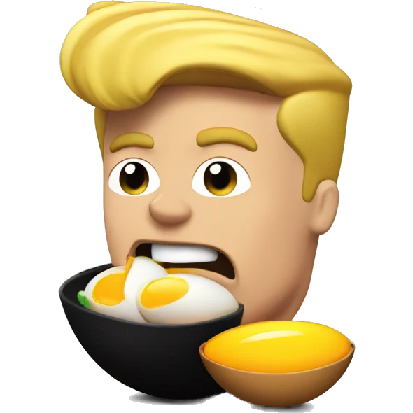 Johnny bravo eating eggs emoji