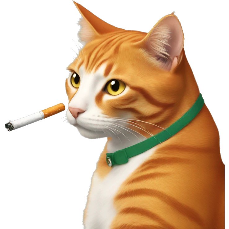 Orange cat smoking cigarette  emoji