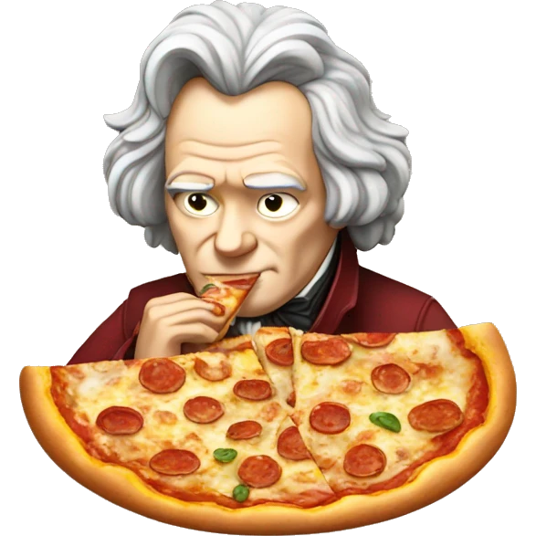 beethoven eating pizza emoji