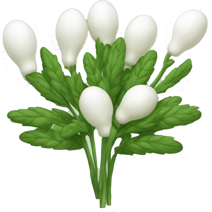 herb with white bulbs at ends emoji