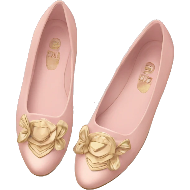 Pastel pink gold flats emoji