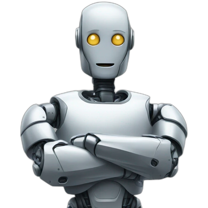 Robot man with arms crossed emoji