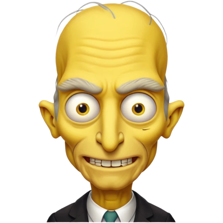 Mr. Burns, simpson, yellow skin tone, very very very long nose. complete yellow emoji
