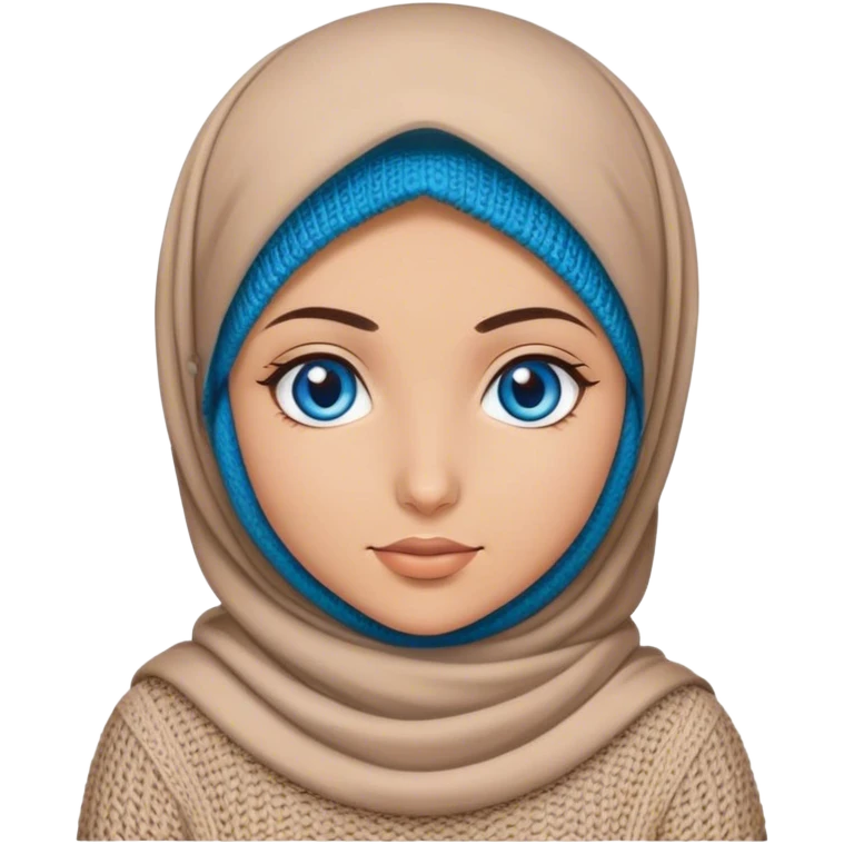 Turkish beautiful finish Konya girl blue eyes with hijab and knited dress emoji