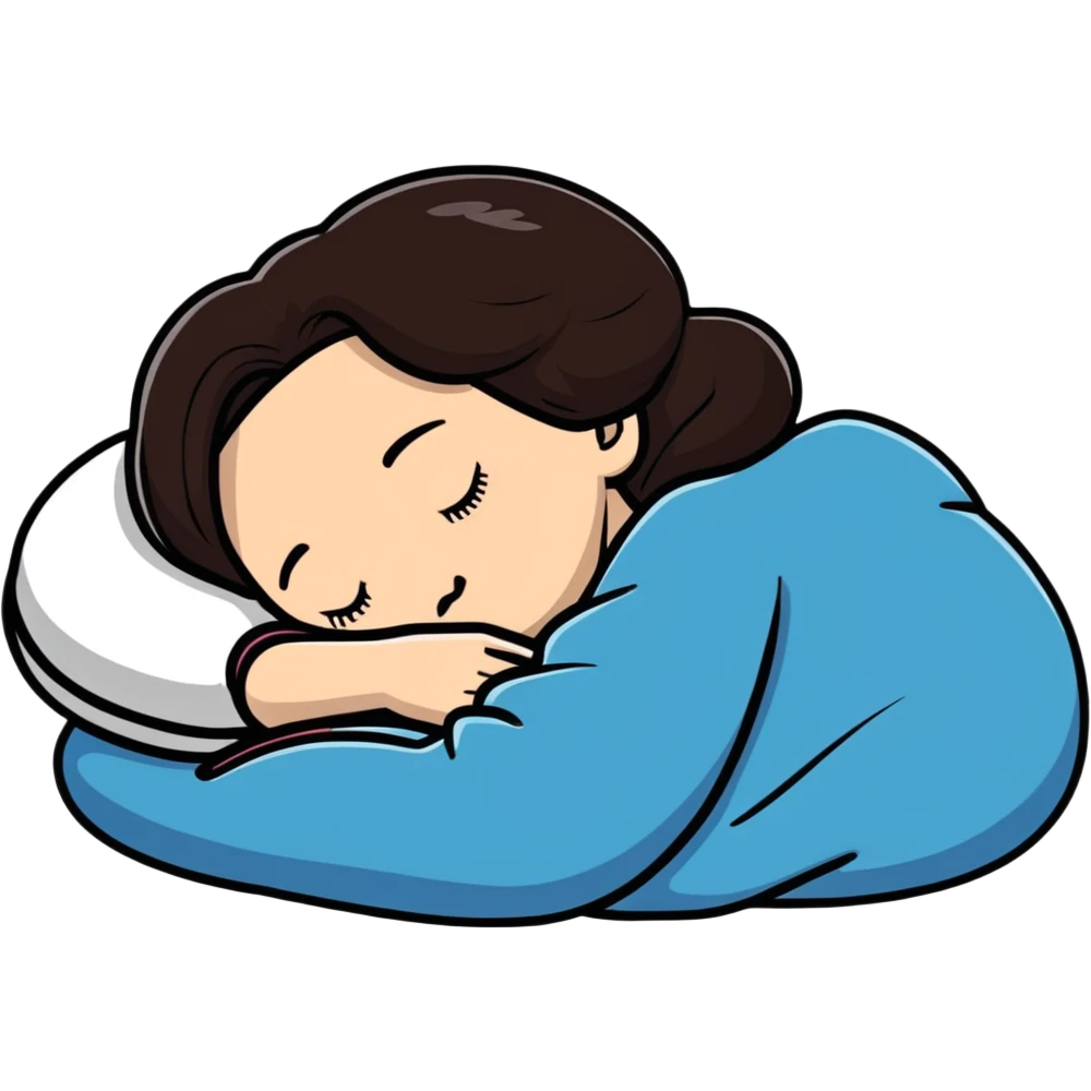 Brunette girl sleeping emoji