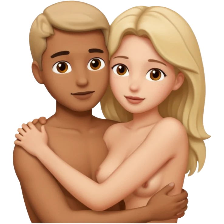 Moment intime entre amoureux il sont tou nue et ken emoji