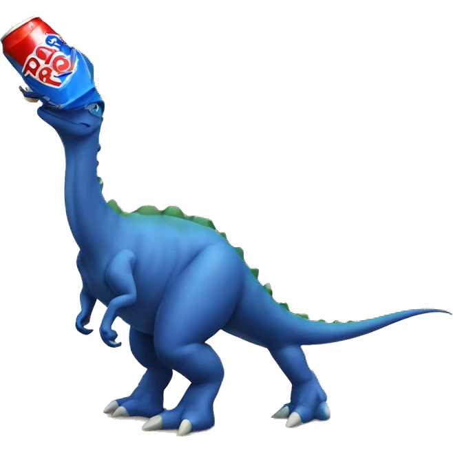 A dinosaur drinking a redbull  emoji