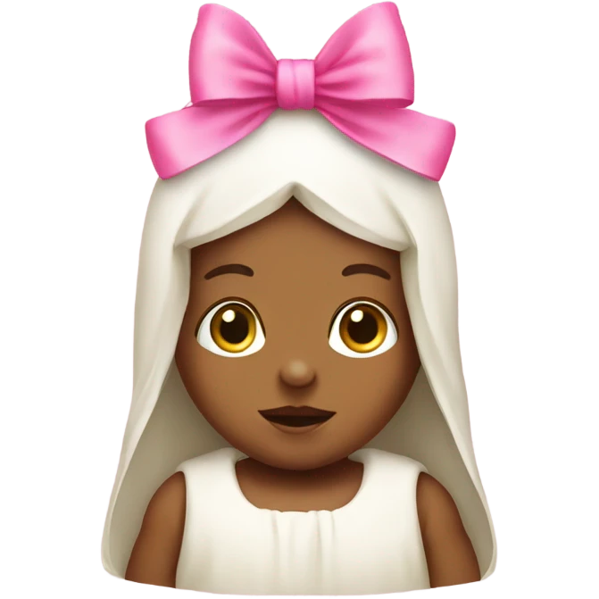 baby jesus with a pink bow  emoji