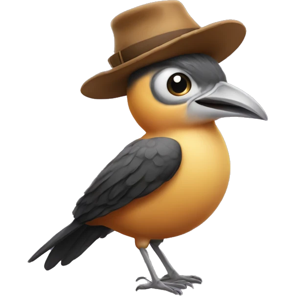 a Ballsack Bird with an Hat on emoji