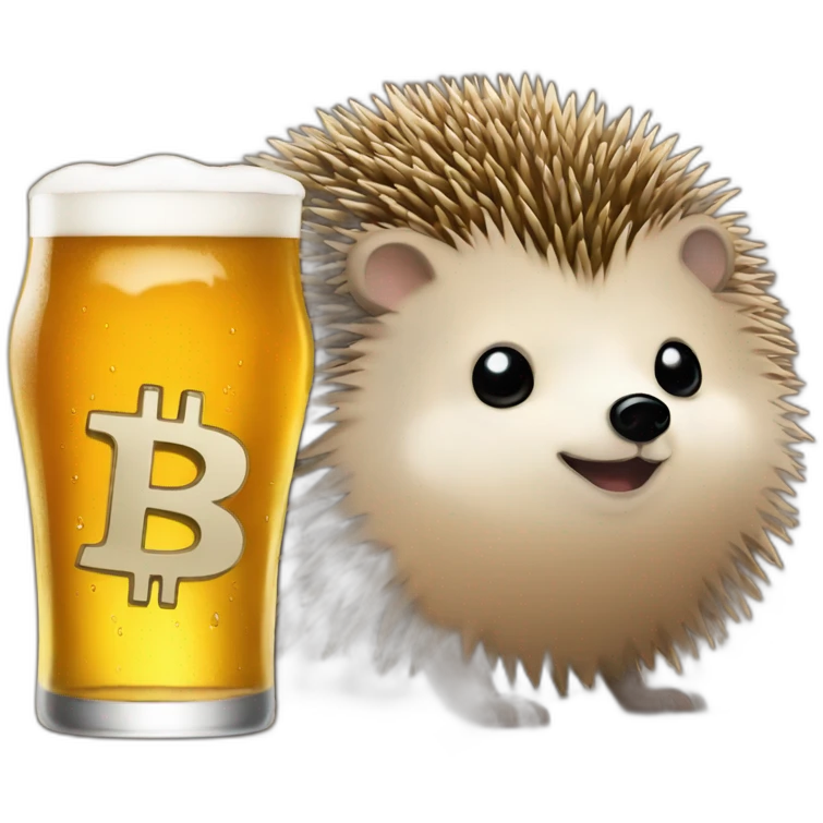 hedgehog bitcoin and beer emoji