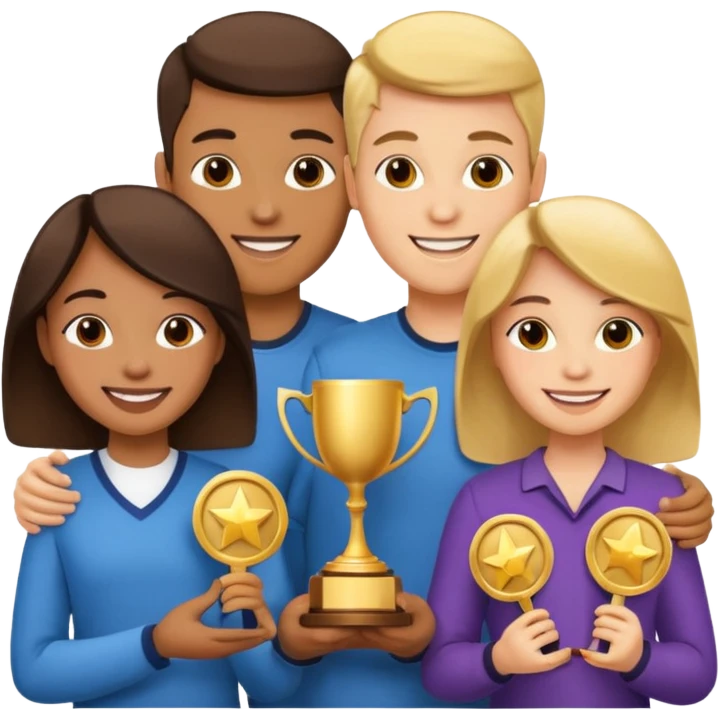 20 blue background awarrd with 3 people emoji