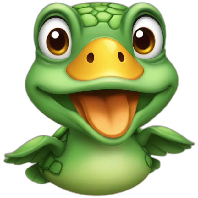 Turtle duck with heart eyes  emoji