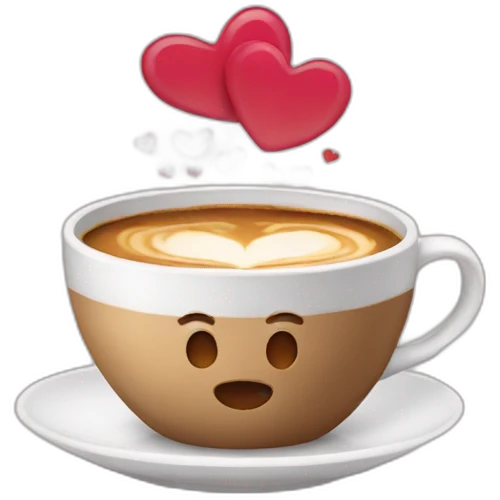 Coffee with hearts emoji