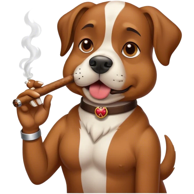 Dog smoking emoji