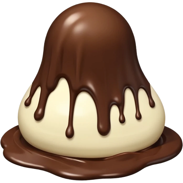 melted white and dark chocolate emoji