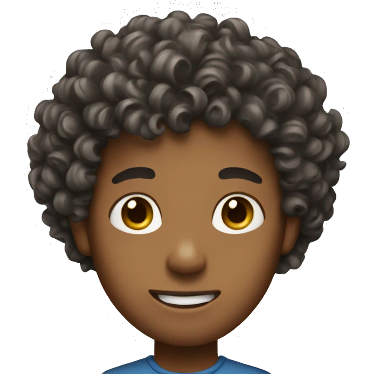 A boy have a curly hair  emoji
