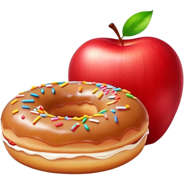 apple combined with gluten free donut emoji