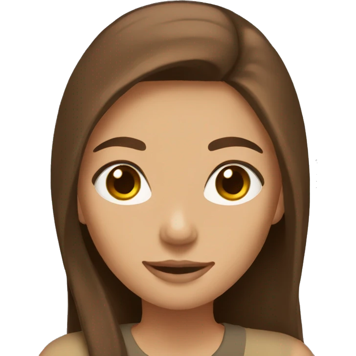 Tall girl with Brown long Hair and Brown eyes emoji