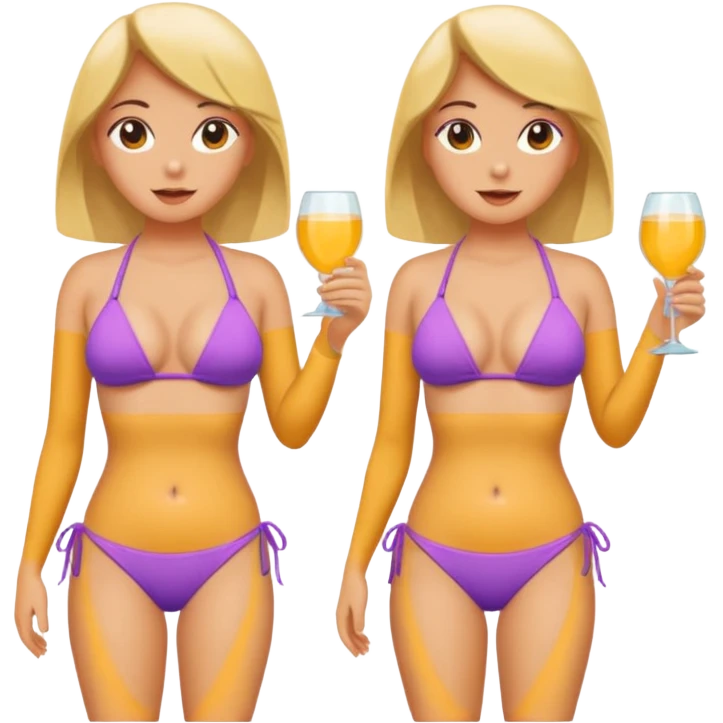 a girl wearing a bikini and showing her b00bs emoji