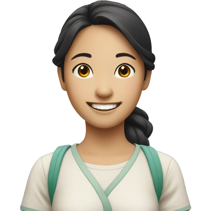 Asian girl smiling emoji