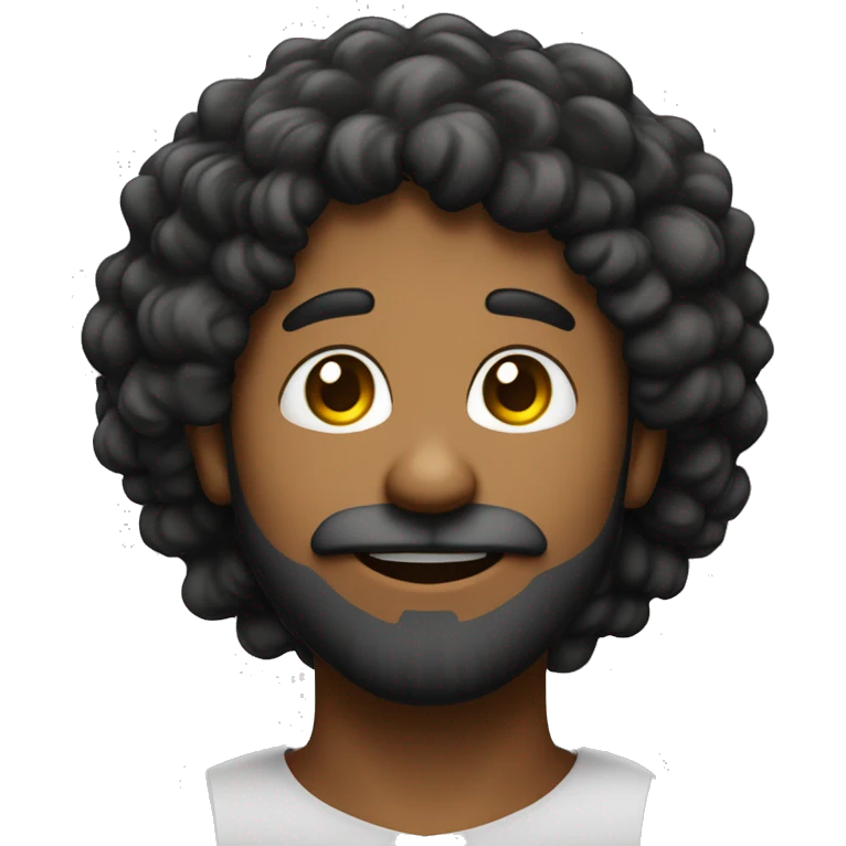 Emoji de um homem meio gordo, cabelo preto barba fina e fazendo o coração  emoji