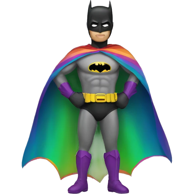 Batman with rainbow cape emoji