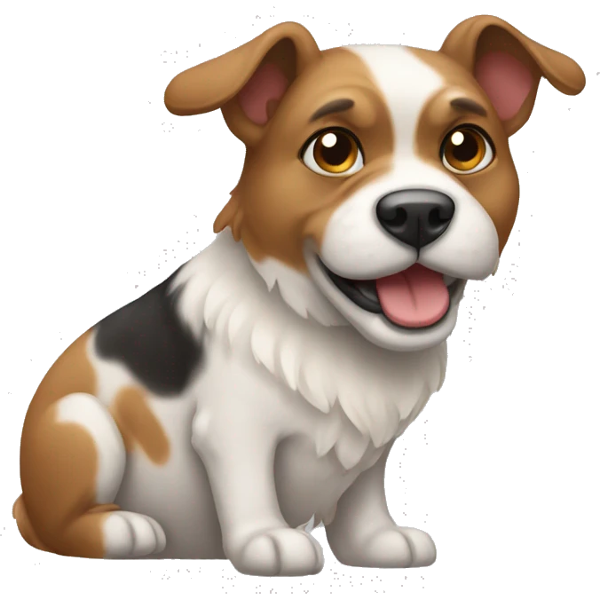 Three colored dog emoji