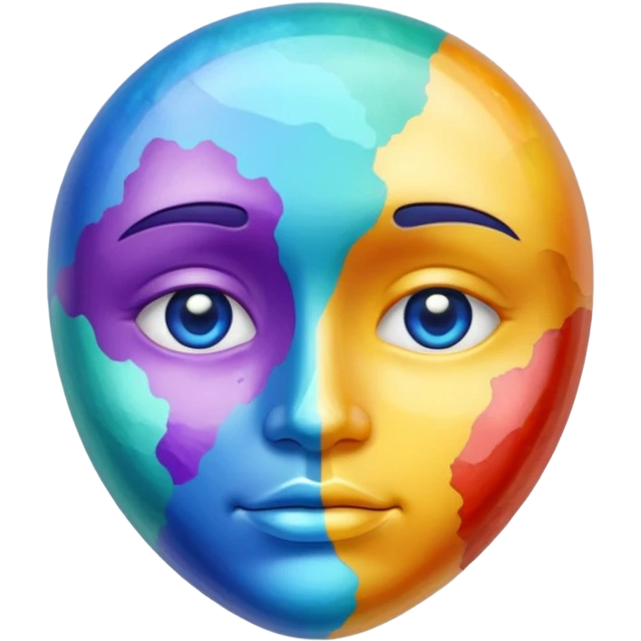 colorful minerals with face emoji