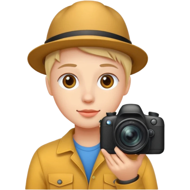 realistic photograph of a photographer, studio quality emoji